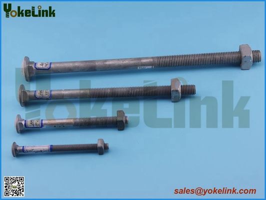 Carbon steel carriage bolt for pole line hardware