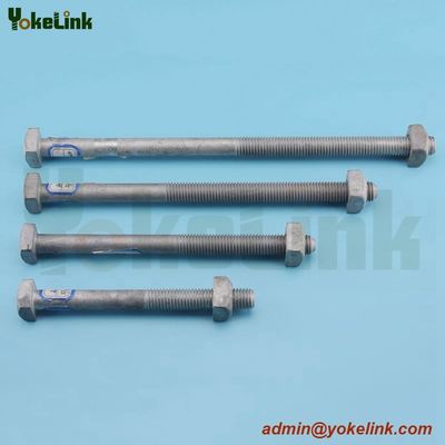 High tensile HDG ANSI C135.10 square machine bolt for Pole Line Hardware