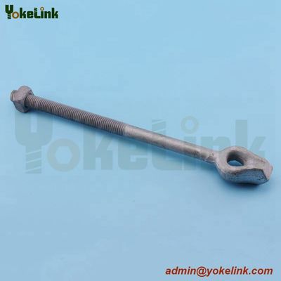 High Strength Galvanized Thimble Eye Bolt 5/8'*10' with Flat Square Nut/Angle Thimble Eye Bolts for Electric Power