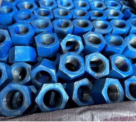 ASME B18.2.2 A194 Grade 2H Galvanized Heavy Hex Nut Blue Wax For Structural Fasteners