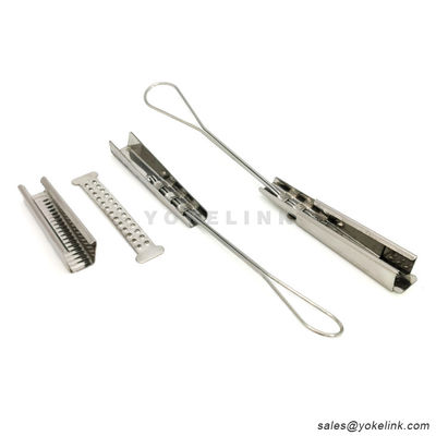 Fiber Optic Drop Cable Stainless Steel Fitting Clamp Ftth Accessories Wire Tension Clamp