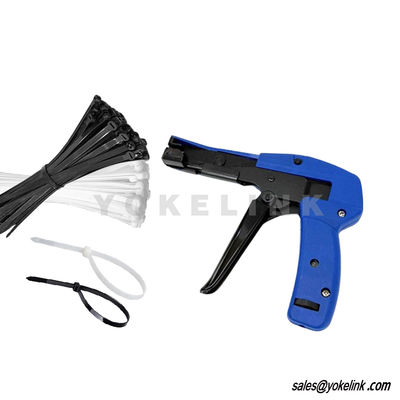 Adjustable Powerful Fastening Tightening Tension with Built-in Flush Cutter Nylon Cable Zip Tie Install Gun Tool 2.4mm~4.8mm