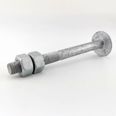 Hot Dip Galvanized Step Bolt with two hex nuts for tower application