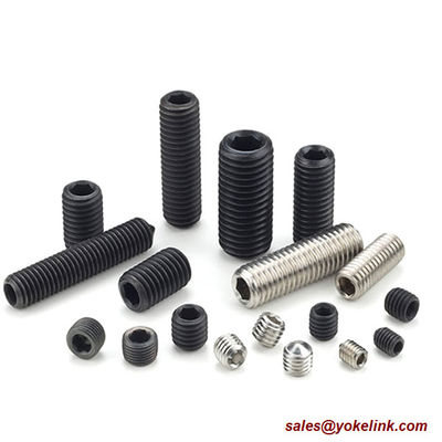 ASME B18.3, DIN 913 Stainless Steel Socket Set screws with Flat Point, Nylok patch