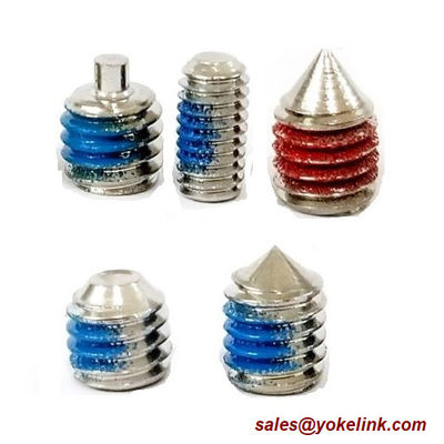 ASME B18.3, DIN 915 Stainless Steel Socket Set screws with Dog Point, Nylok patch
