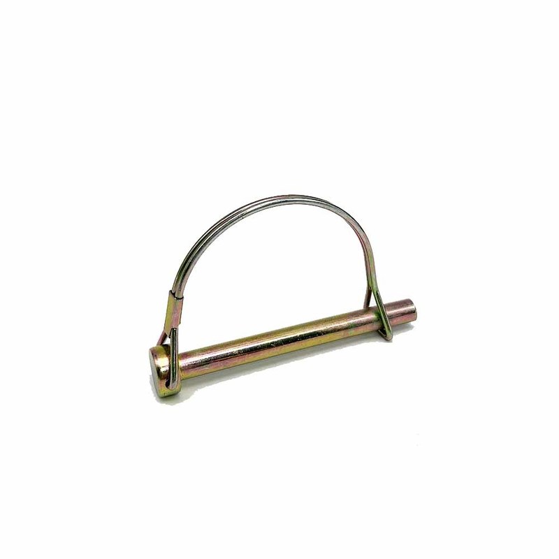 3/8'' Round Wire Lock Pin Carbon Steel Yellow Zinc Effective Length 1-1/2'' For Trailer Couplings And Hitches